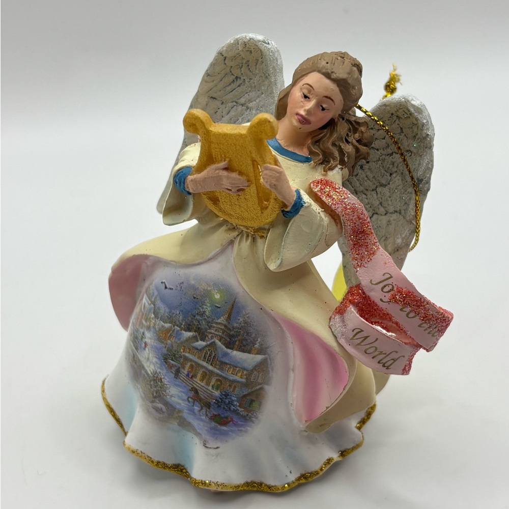 Danbury Mint Heavenly Angels Christmas Ornament Horse Drawn Carriage Harp Joy
